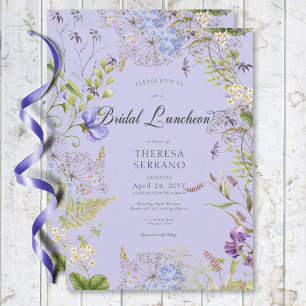 Rustic Purple Sage Wildflower Bridal Lunch Invitation