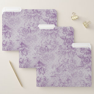 rustic purple, shabby chic,pale lavender florals, file folder