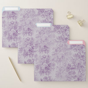 rustic purple, shabby chic,pale lavender florals, file folder