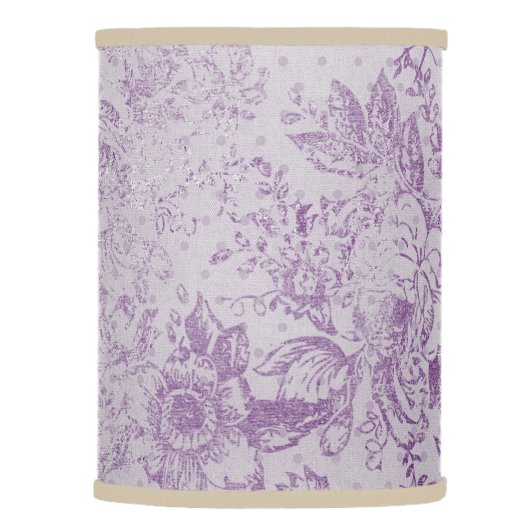rustic purple, shabby chic,pale lavender florals, lamp shade (Right)