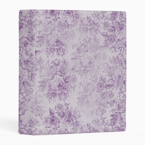 rustic purple shabby chicpale lavender florals mini binder
