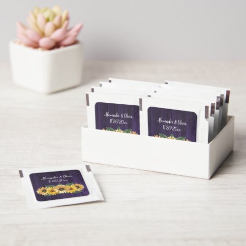 Rustic Purple Sunflower Hand Sanitizer Packet