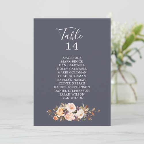 Rustic  Purple Table Number Seating Chart Cards