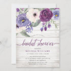 Rustic Purple Watercolor Floral Bridal Shower