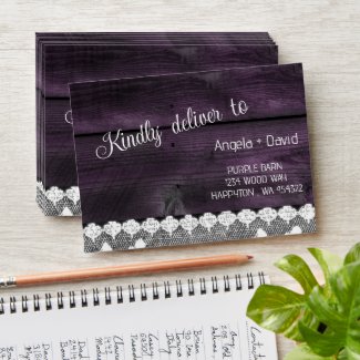 Rustic purple wood &lace 