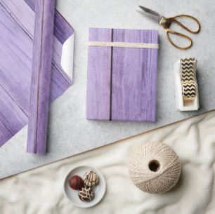 Rustic Purple Wood Wrapping Paper
