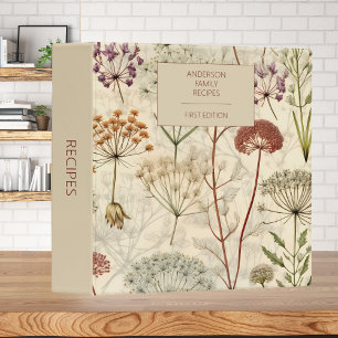 Rustic Queen Anne's Lace Monogram Recipe Binder