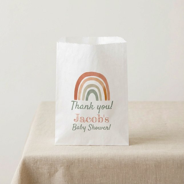 Rustic rainbow baby shower thank you favor bag (Rustic rainbow baby shower thank you favor bag.)