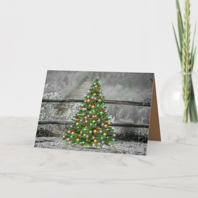 Rustic Ranch Christmas Holiday Card (Front)