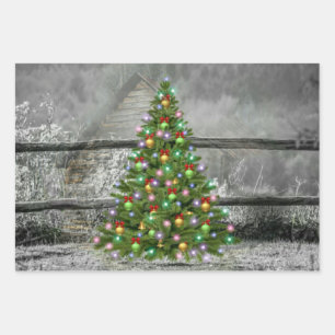 Rustic Ranch Christmas Wrapping Paper Sheets