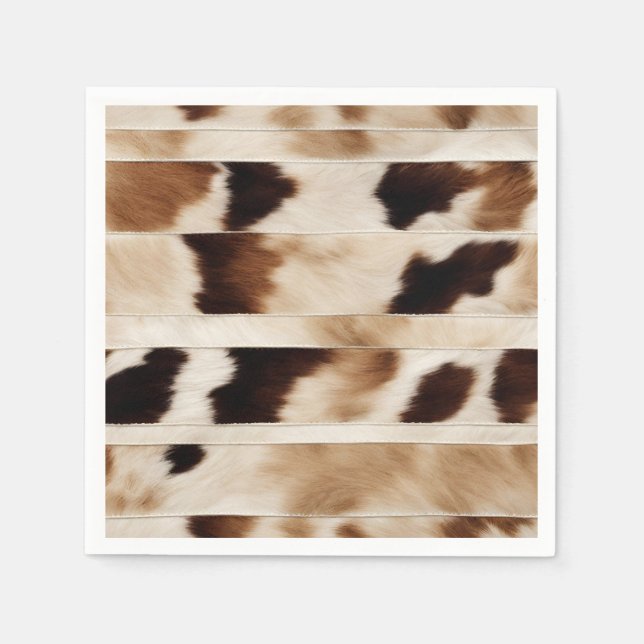 Rustic Ranch Farm Cow Hide Country Western Party  Napkins (Front)