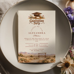 Rustic Ranch Gate Western Graduation Invitation