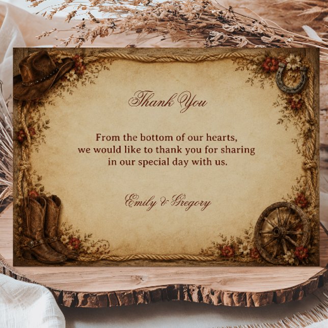Rustic Ranch Gratitude Thank You Card (Creator Uploaded)