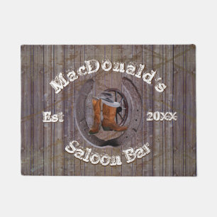 Rustic ranch themed saloon bar doormat