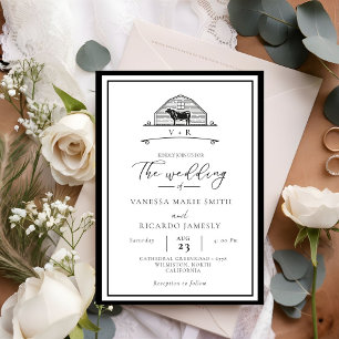 Rustic Ranch Western Country Cowboy Wedding Invitation