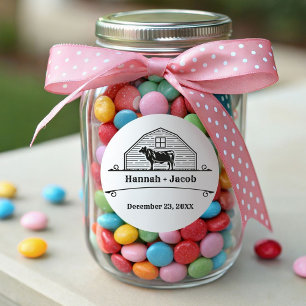 Rustic Ranch Western Country Cowboy Wedding Square Sticker