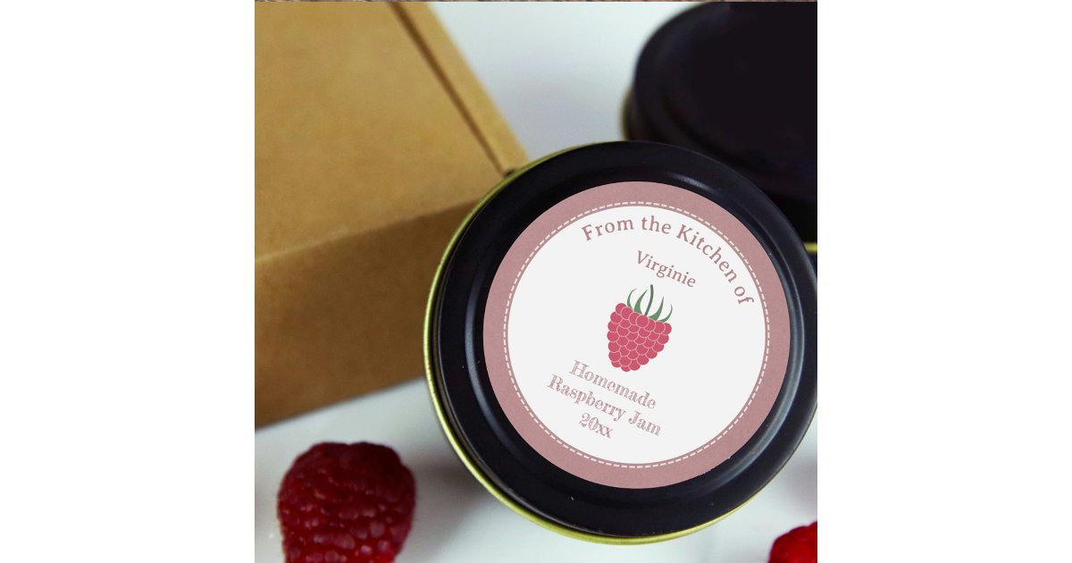 Rustic Raspberry Jam Label Sticker | Zazzle