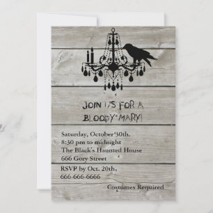 Rustic Raven Halloween Invitation