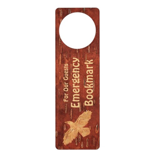 Rustic Raven On Inner Birch Bark Door Hanger