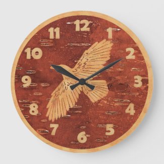 Rustic Raven On Inner Birch Bark