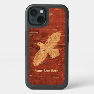 Rustic Raven On Inner Birch Bark OtterBox iPhone C