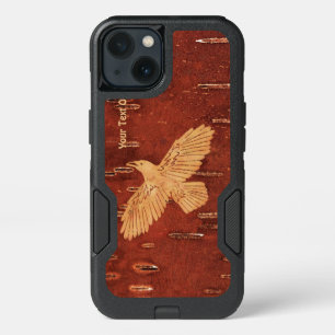 Rustic Raven On Inner Birch Bark iPhone 13 Case