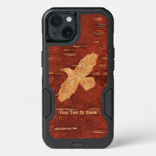 Rustic Raven On Inner Birch Bark iPhone 13 Case
