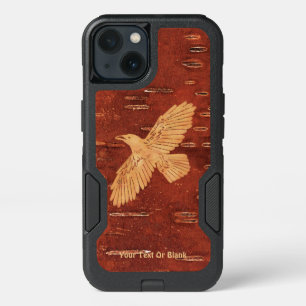 Rustic Raven On Inner Birch Bark iPhone 13 Case