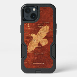 Rustic Raven On Inner Birch Bark iPhone 13 Case