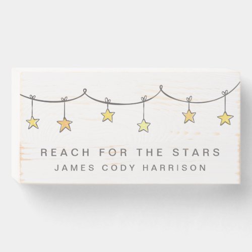 Rustic Reach For The Stars Wooden Box Sign