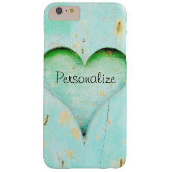Rustic Real Wood With Personalized Heart Barely There Iphone 6 Plus Case by Magical_Maddness at Zazzle