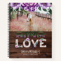 Rustic Recipe Book Heirloom Wedding Photo Gift