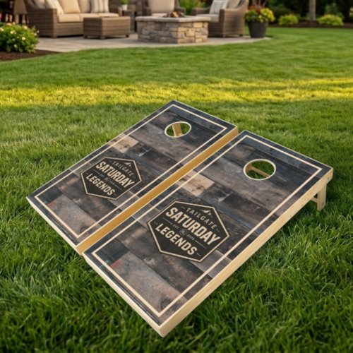Rustic Reclaimed Saturday Legends Cornhole Set
