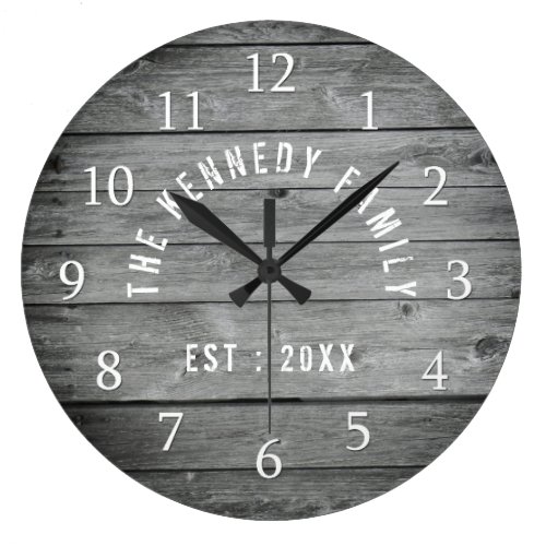 Rustic Reclaimed Wood Farmhouse Large Clock
