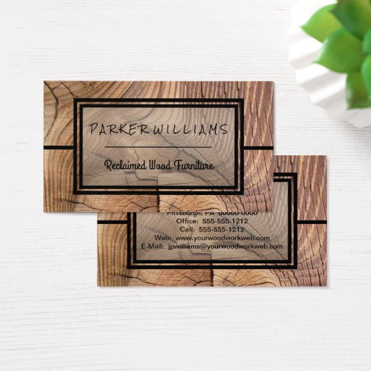 Rustic Reclaimed Wood Furniture Business Business Card