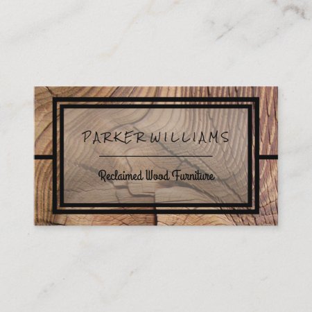 Rustic Reclaimed Wood Furniture Business Business Card