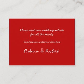 Rustic Red  100 Wedding Website Enclosure Cards by fallcolors at Zazzle