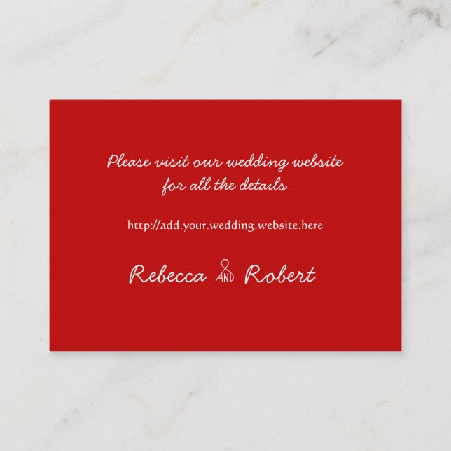 Rustic Red, 100 Wedding Website Enclosure Cards (Front)
