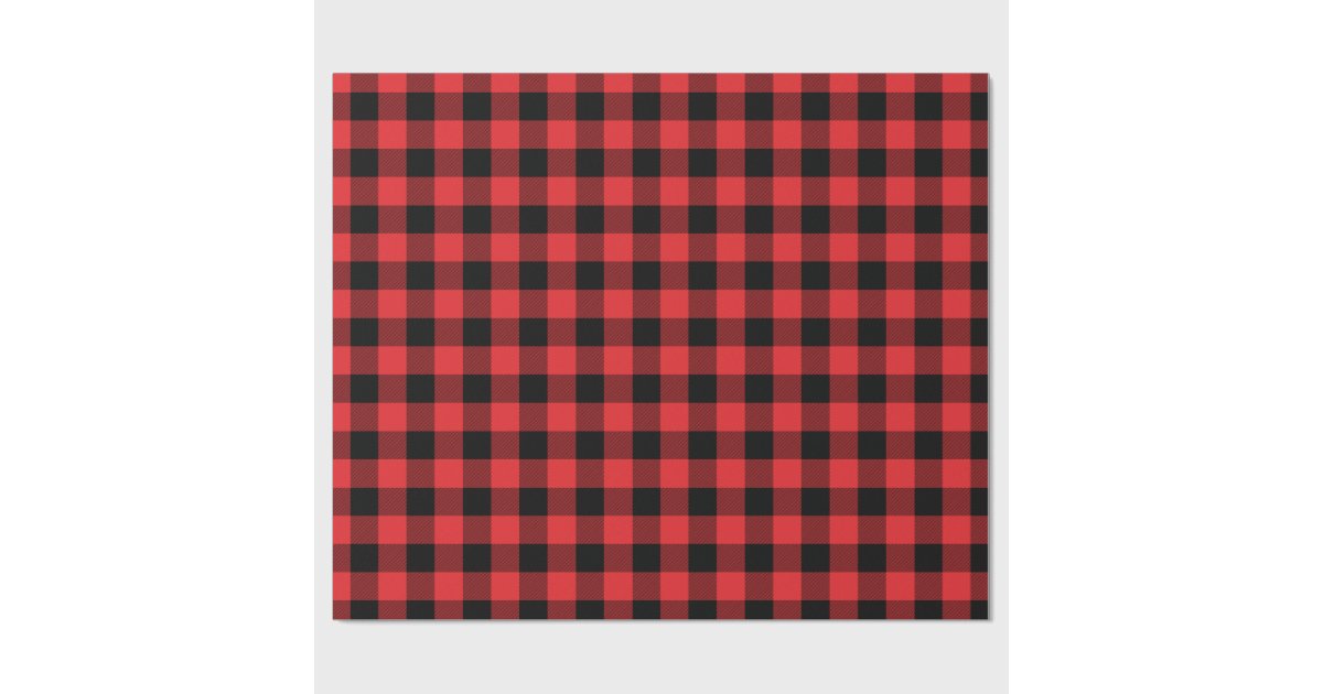 Rustic Red And Black Buffalo Check Wrapping Paper Zazzle