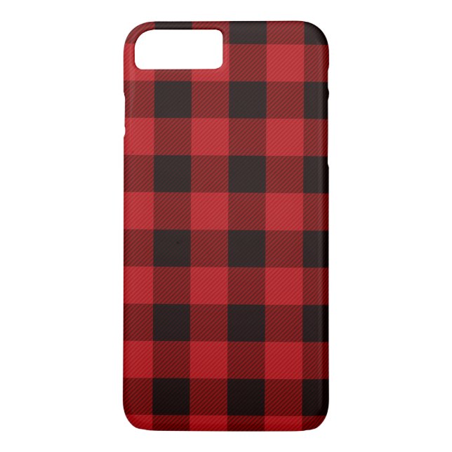 Rustic red and black buffalo plaid Case-Mate iPhone case (Back)
