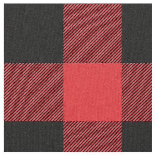 Rustic Red and Black Buffalo Plaid Fabric