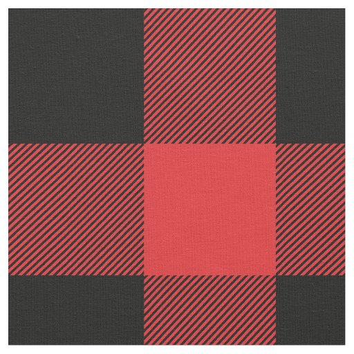Rustic Red and Black Buffalo Plaid Fabric