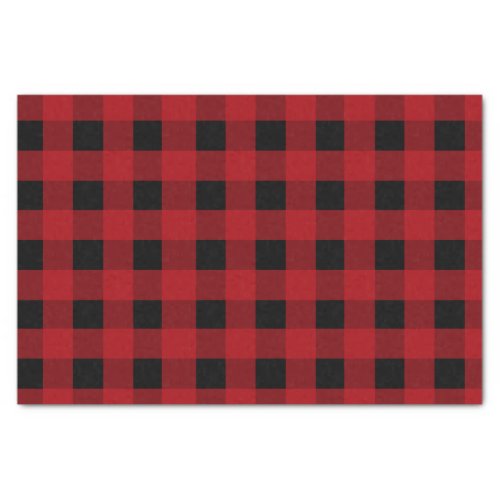 Rustic Red and Black Buffalo Plaid  Tissue Paper