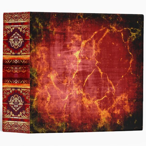 Rustic Red and Gold Marble Ancient Tome 3 Ring Binder