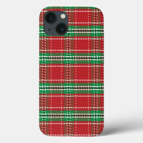 Rustic Red and Green Farmhouse Country Simple iPhone 13 Case