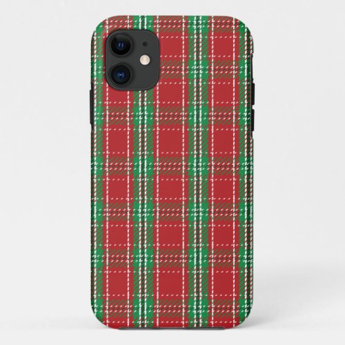 Rustic Red and Green Farmhouse Country Simple iPhone 11 Case