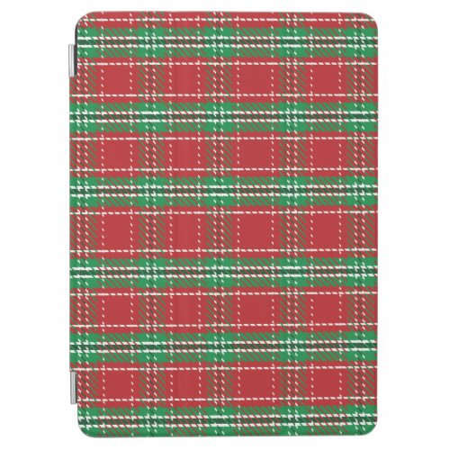 Rustic Red and Green Simple Country Plaid Pattern iPad Air Cover