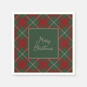 Rustic Red and Green Tartan Plaid Christmas Napkins