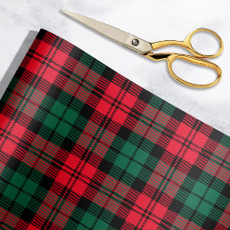 Rustic Red and Green Tartan Plaid Holiday Wrapping Paper