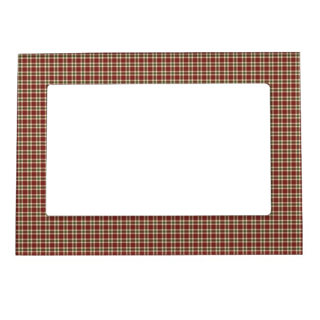 Rustic Red and Green Tartan Plaid Magnetic Frame (Front)